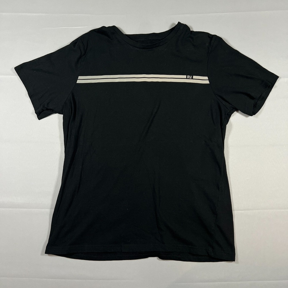 Kenneth Cole Reaction T Shirt Men Large Black Cotton Logo Print Crew Neck Summer